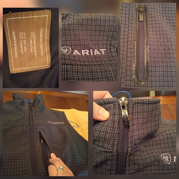 Ariat Men's Gray Plaid Like Zip Up Vest Warm Lining Sz Small - Picture 14 of 16